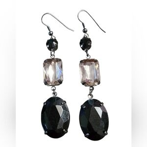 Gunmetal Black and Gray Drop Earrings
